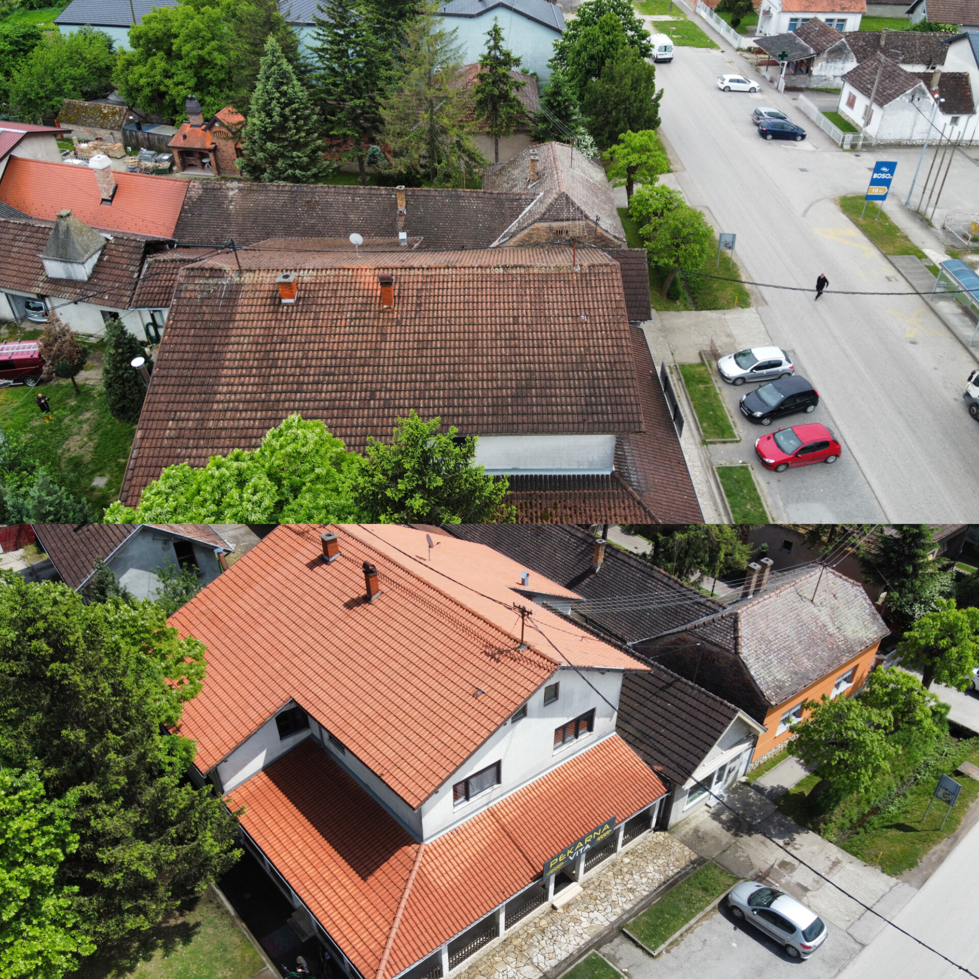 Pranje krova poslovnog objekta u Vukovarsko-srijemskoj županiji