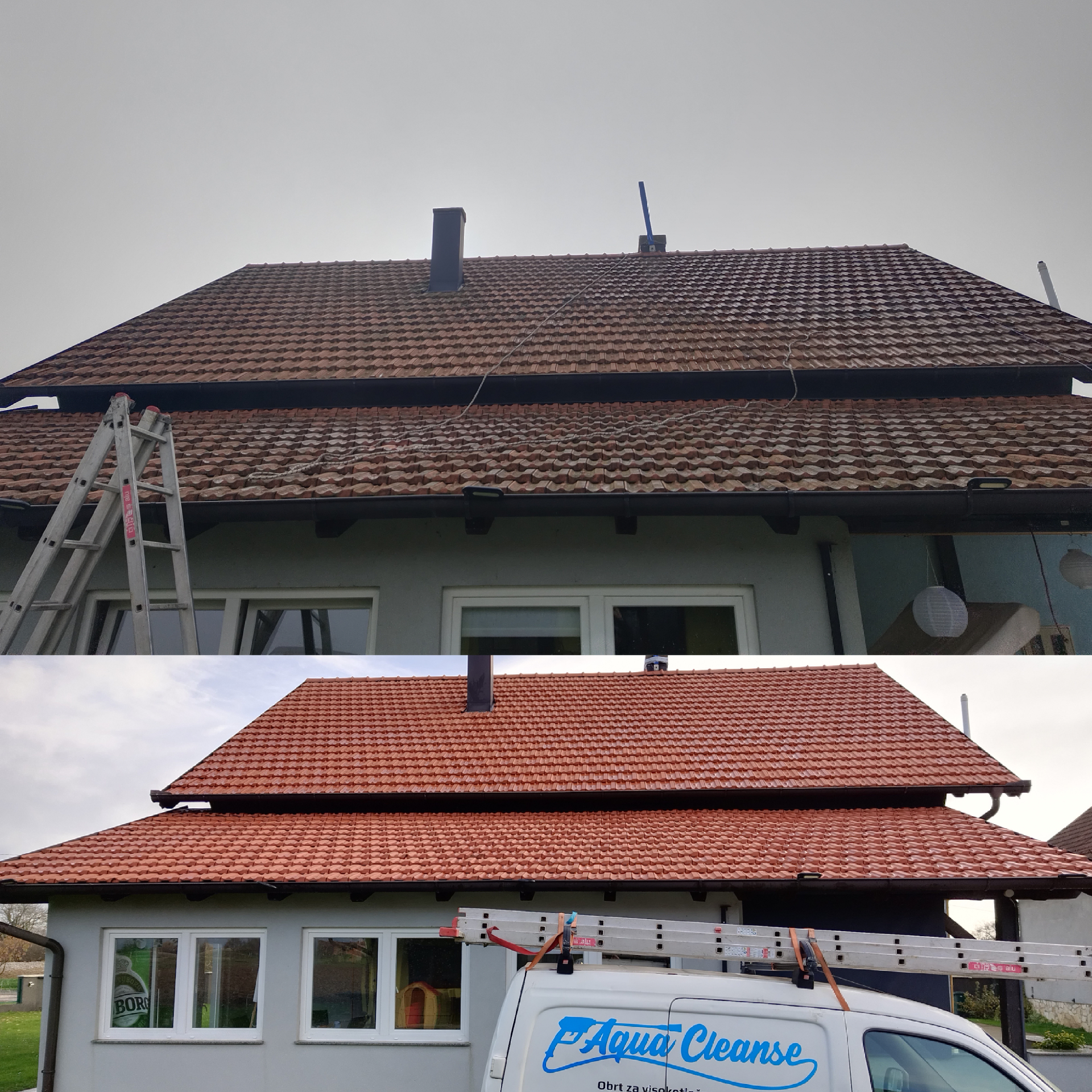 Pranje krova na obiteljskoj kući u Cerni